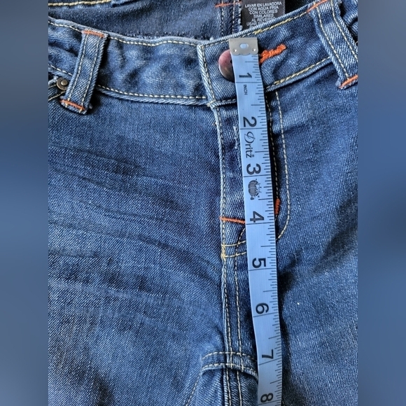 Bisou Bisou Bohemian Rhapsody Y2K Low-rise Flare Jeans Size 2 in Blue - Picture 13 of 13